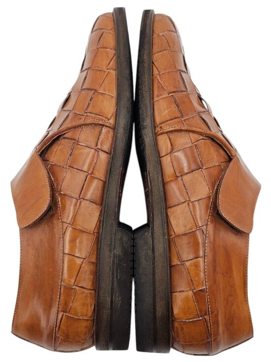 Avventura Woven Leather Tan Monk Strap Oxford Dress Shoes Men\'s US 11.5 main image 13